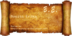 Bosits Erika névjegykártya